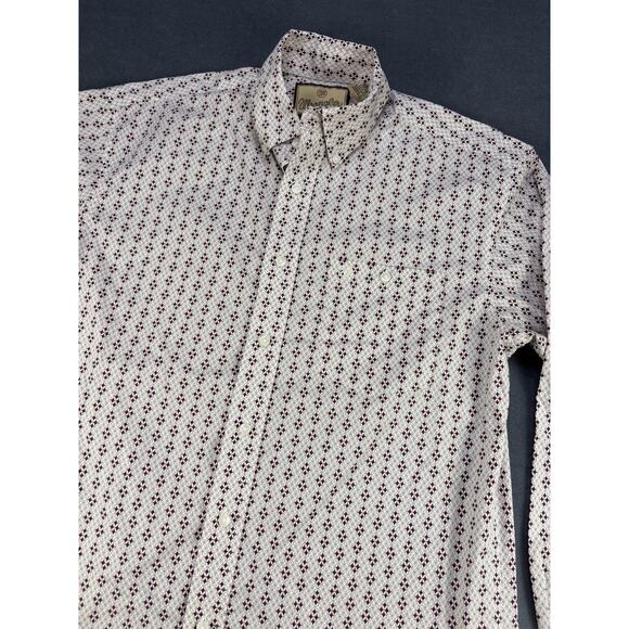 Wrangler Western Cowboy Button Down Shirt Red/White Mens Med - Picture 2 of 9
